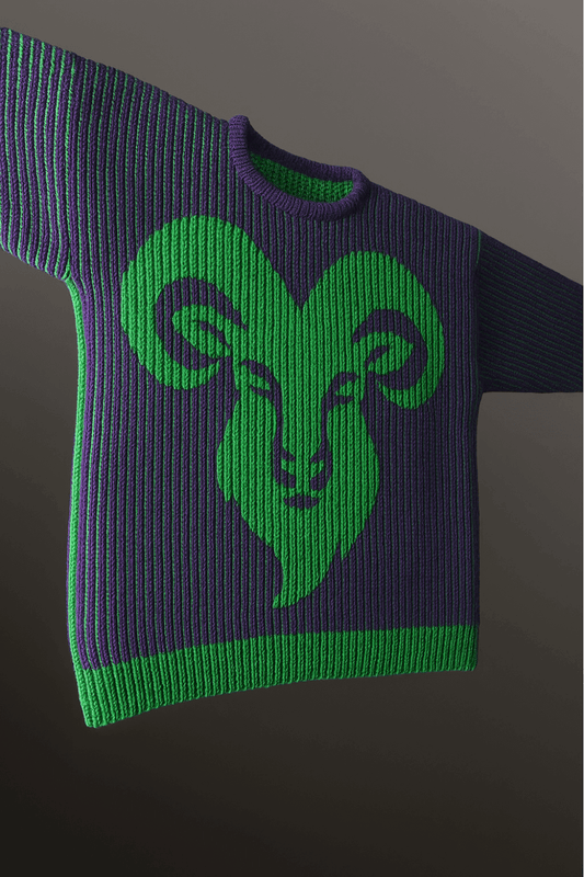 Schattenstrick Pullover Aries - Sternzeichen Widder