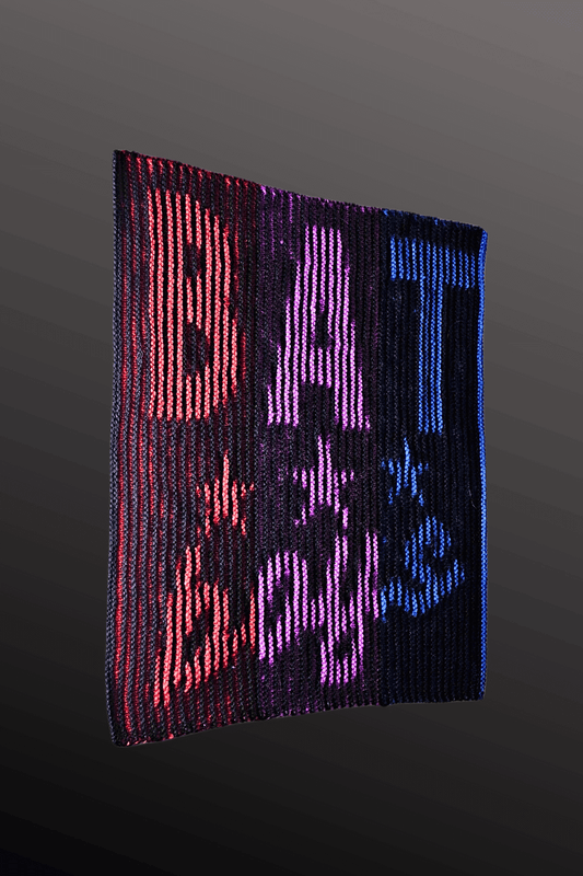 Schattenstrick Kissen Bat Boys - Schriftzug