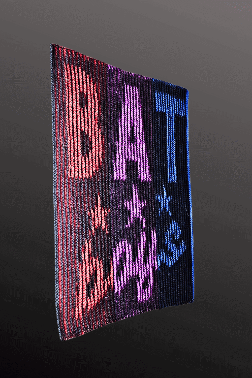 Schattenstrick Kissen Bat Boys - Schriftzug