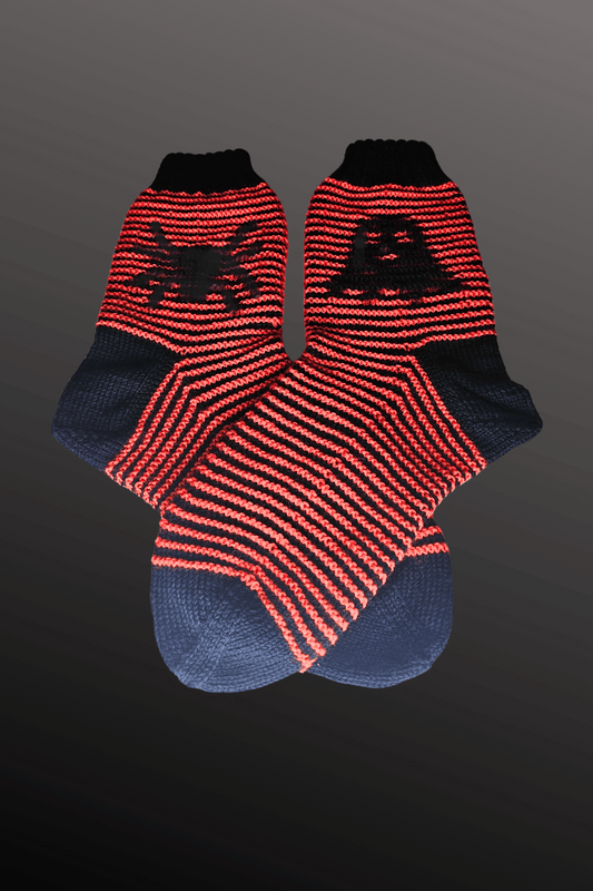 Schattenstrick Socken Spider & Ghost - Halloween - Spinne & Geist