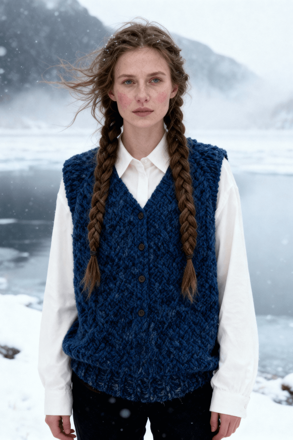 Weste Fate aus Alpaca Bouclé von Kremke Soul Wool und Brisa von BC Garn selber stricken