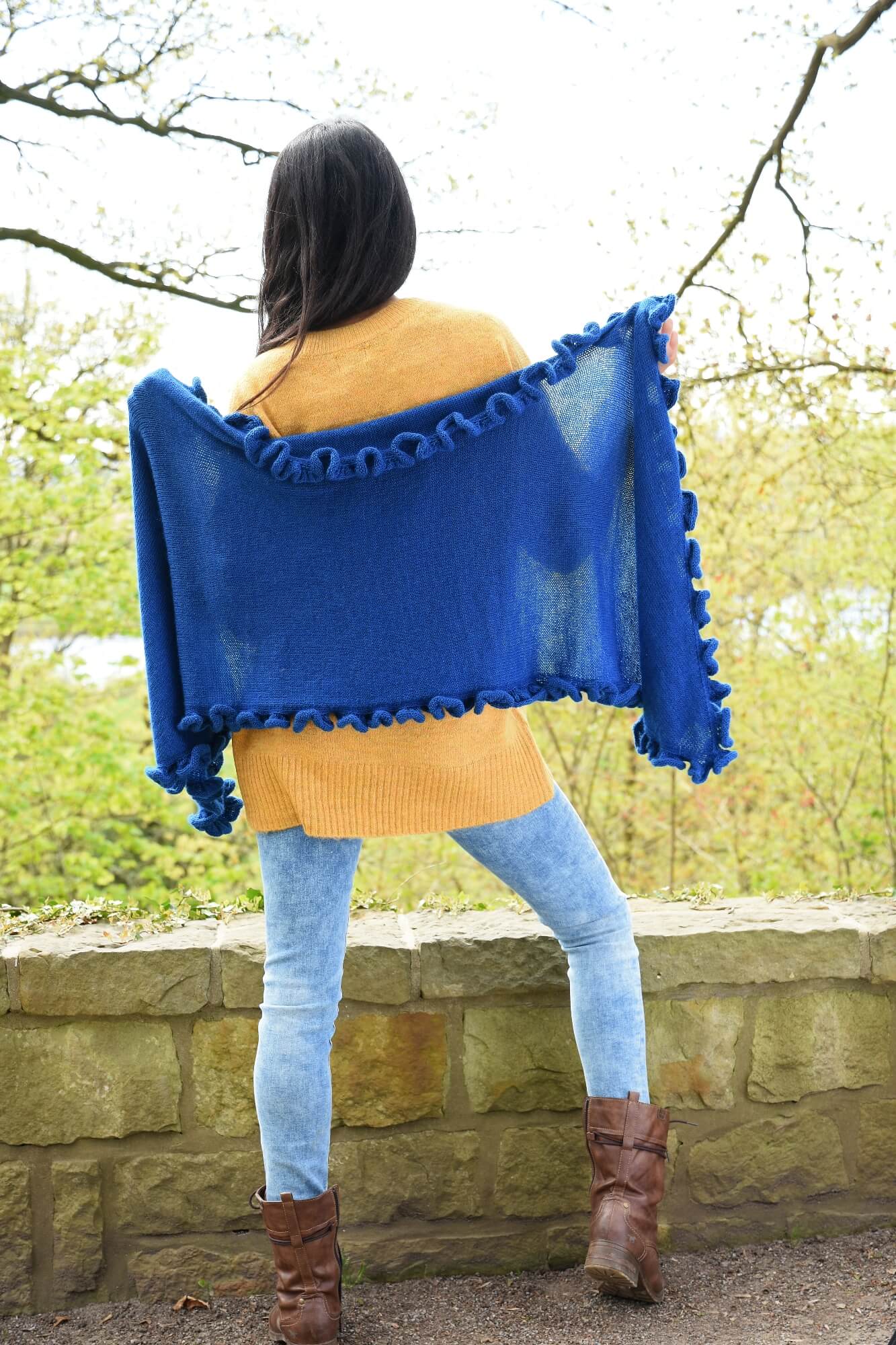 Tuch Nuble aus Araucania Nuble - selber stricken - mit Rüschenrand