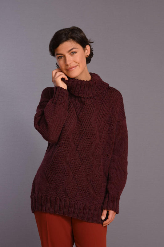 Lässigen Winterpulli mit Zopfmuster stricken