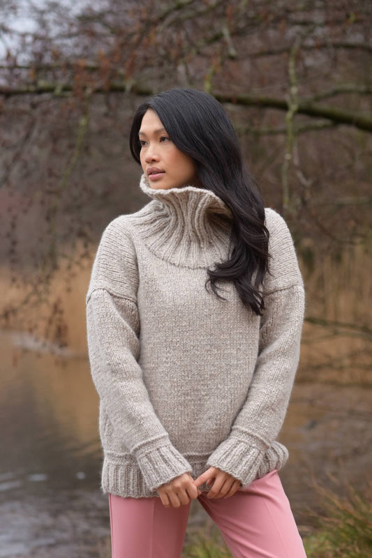 Winterpulli mit Rollkragen stricken