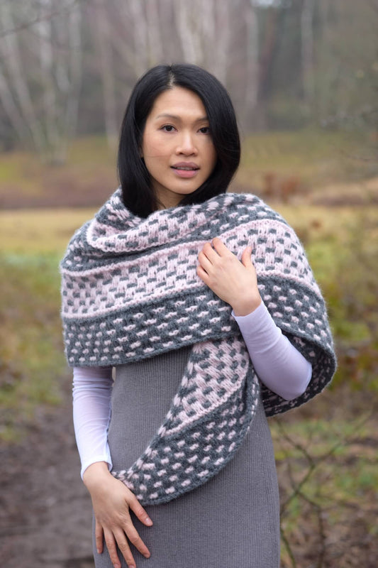 Tuch mit Hebemaschen stricken