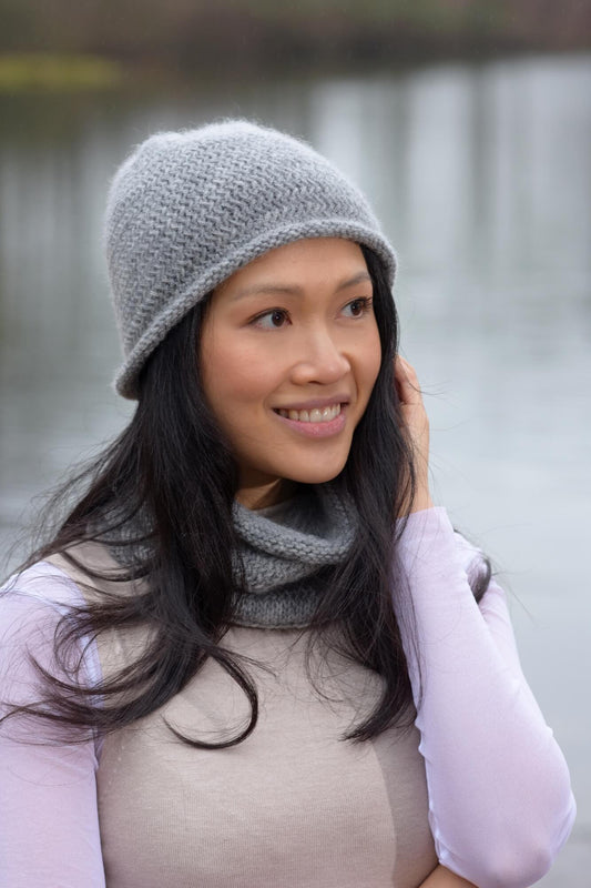 Mütze und Loop im Strukturmuster stricken