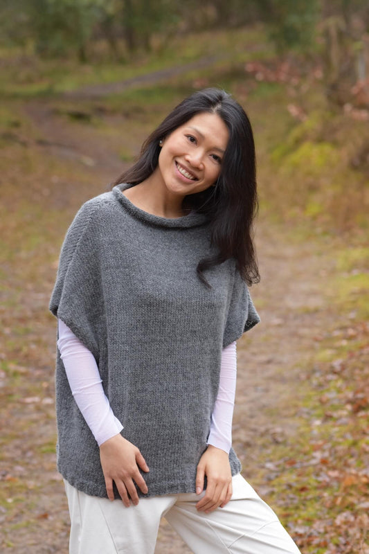 Lockeren, kurzärmligen Pullover stricken