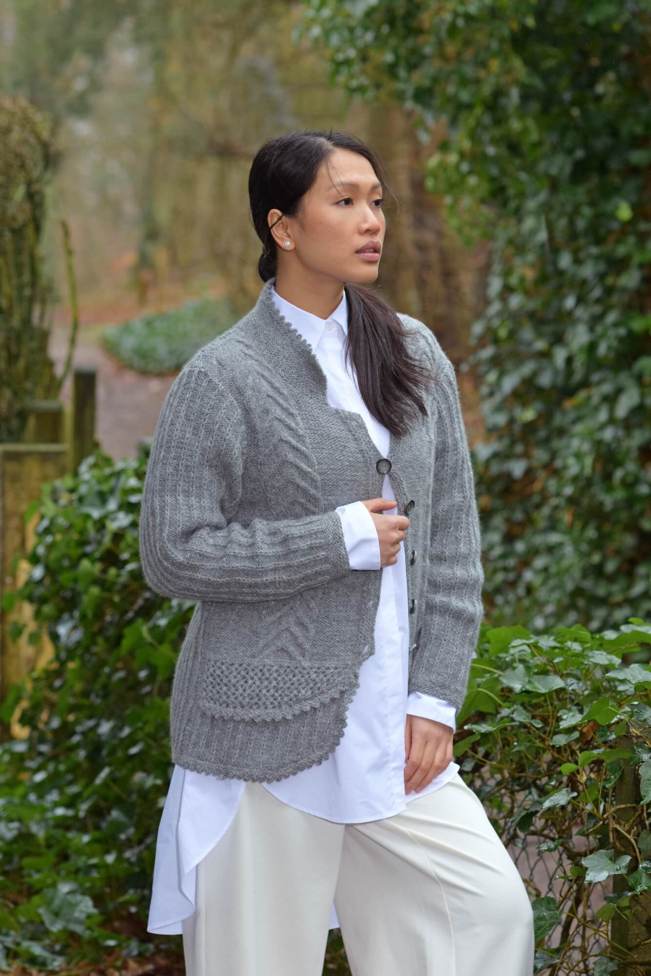 Jacke mit verschiedenen Strickmustern stricken