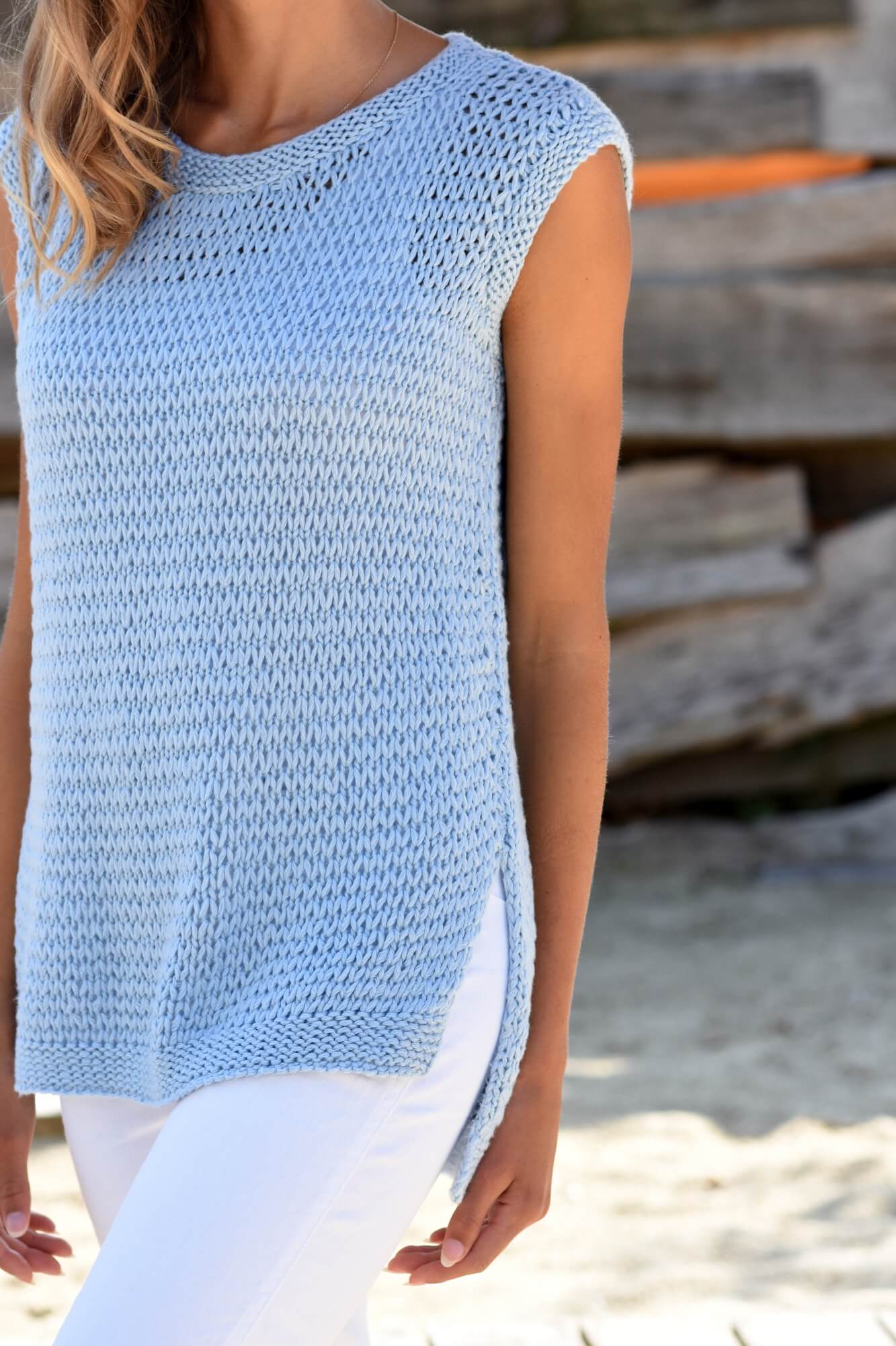 Luftiges Top mit Fallmaschen stricken