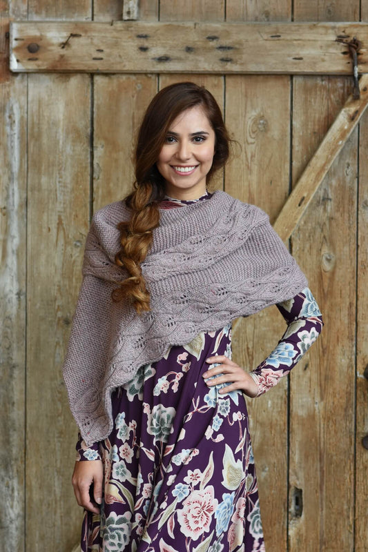 Tuch mit Blattmuster stricken