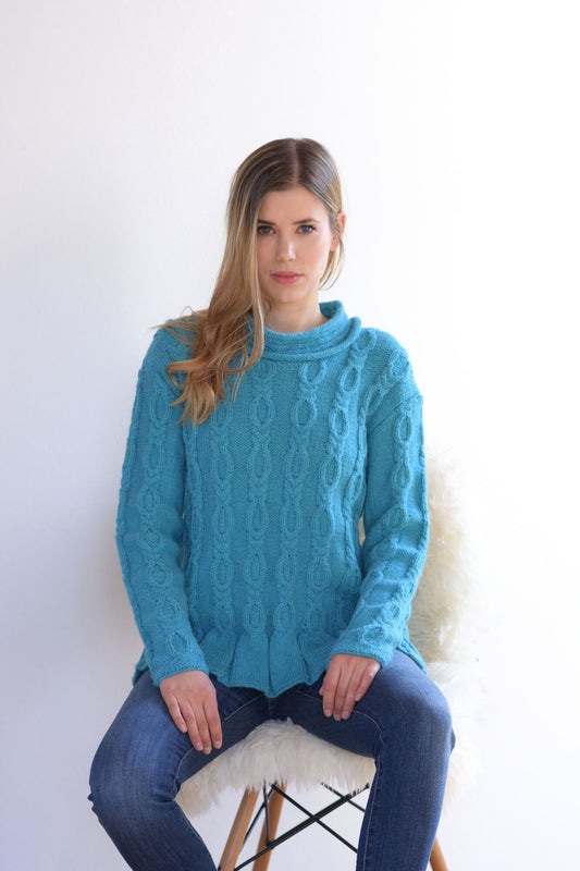 Pullover mit Kettenzopfmuster stricken