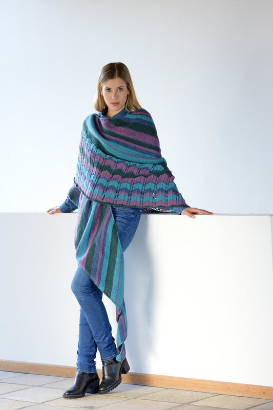 Großes Tuch mit Spitzenbordüre stricken