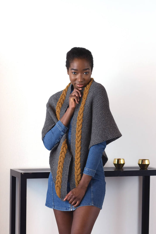 Tuch mit Zopf stricken