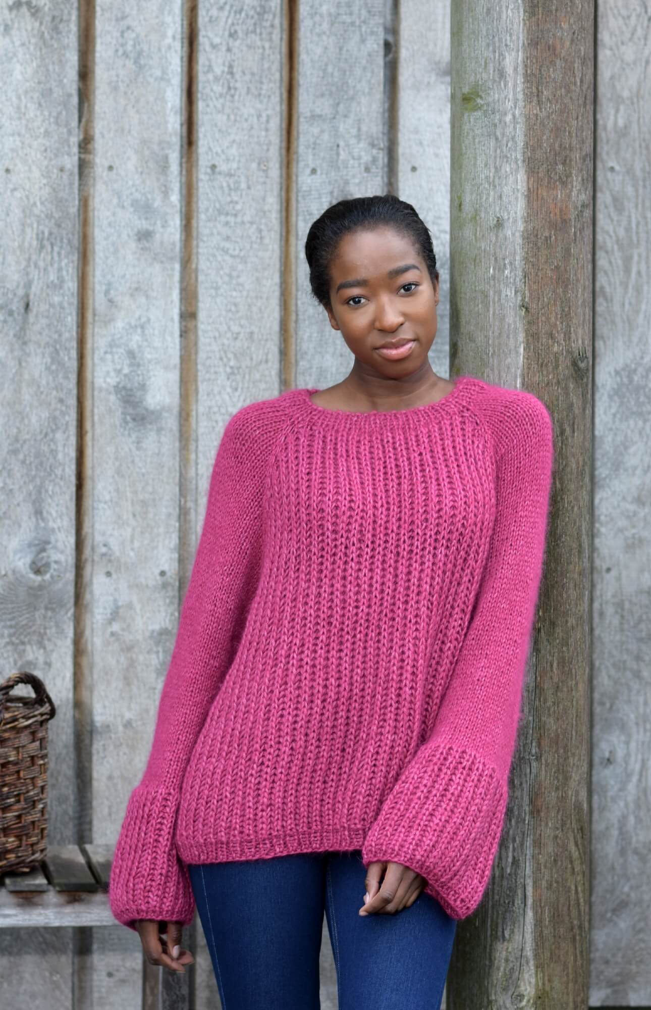 Stricken Rosa Kuschelpullover Pullover Levke – Claudia Wersing