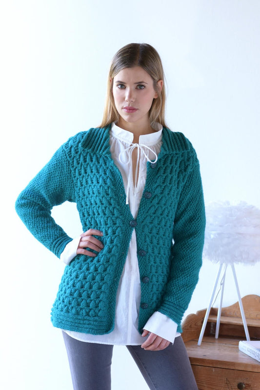 Klassische Jacke mit Strukturmuster stricken