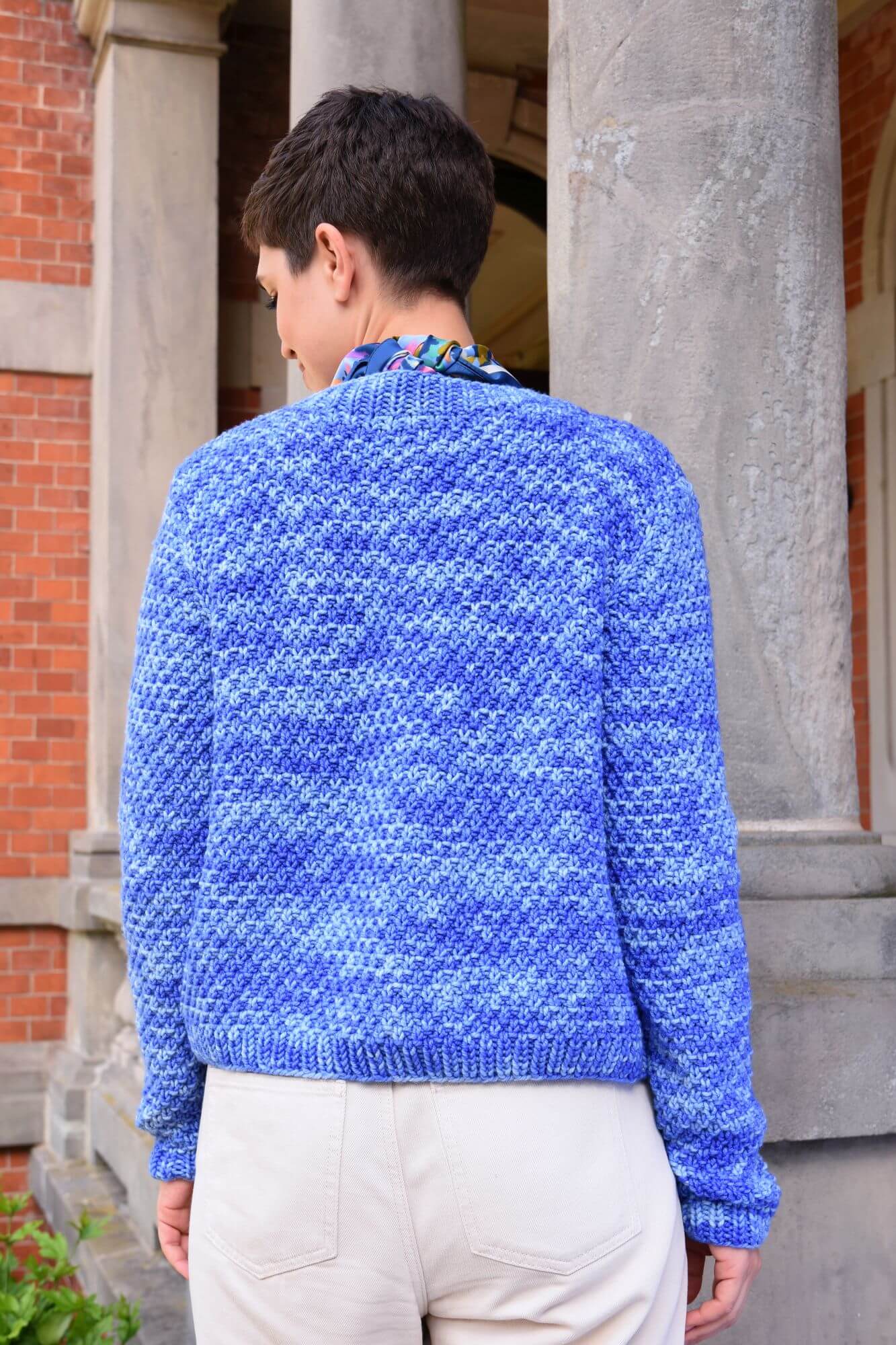 Jacke im Perlmuster stricken
