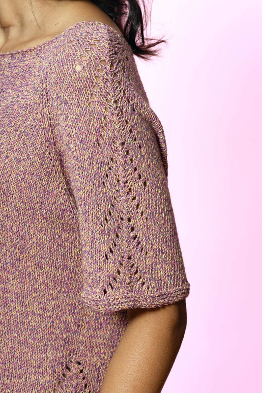 Pullover mit Lochmuster Einsätzen stricken