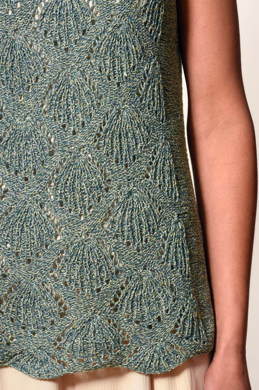 Top mit Muschelmuster stricken