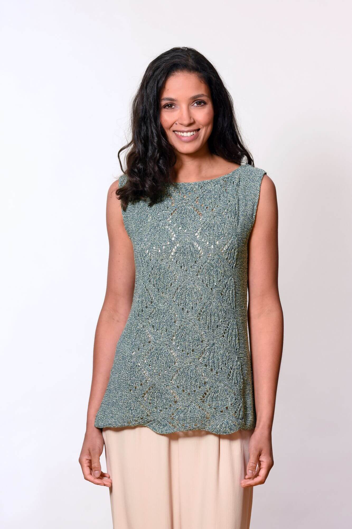 Top mit Muschelmuster stricken
