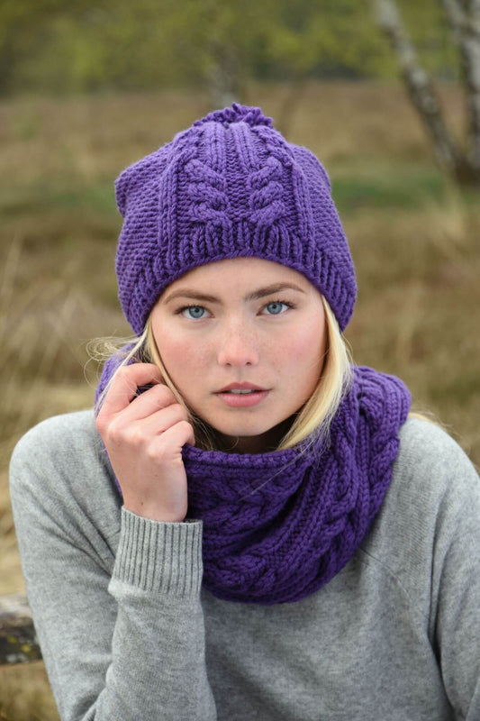 Mützen Set im Zopfmuster stricken