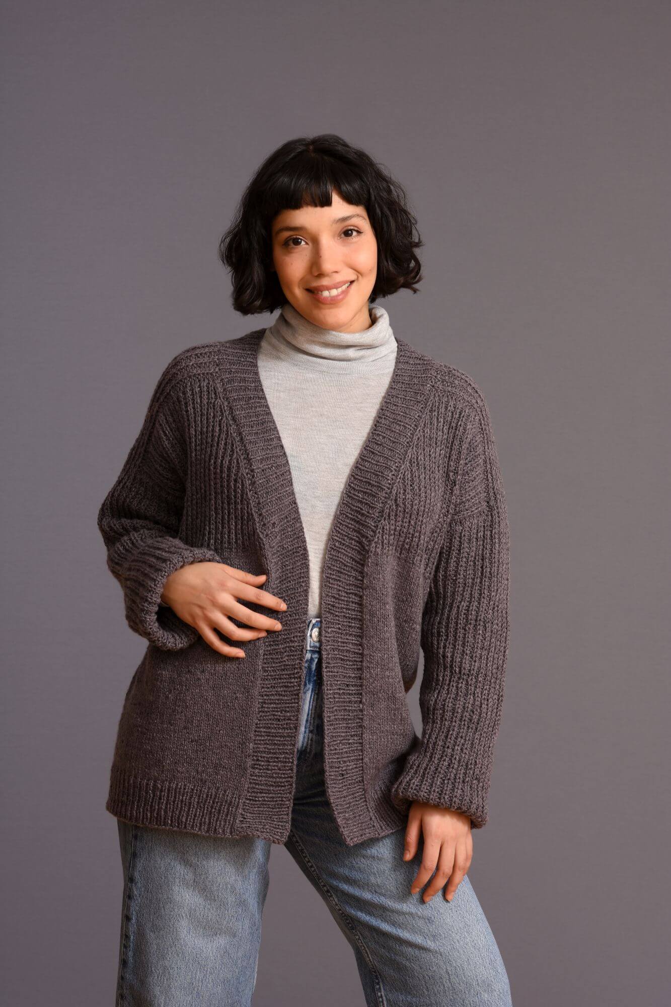 Gerade geschnittene Jacke stricken