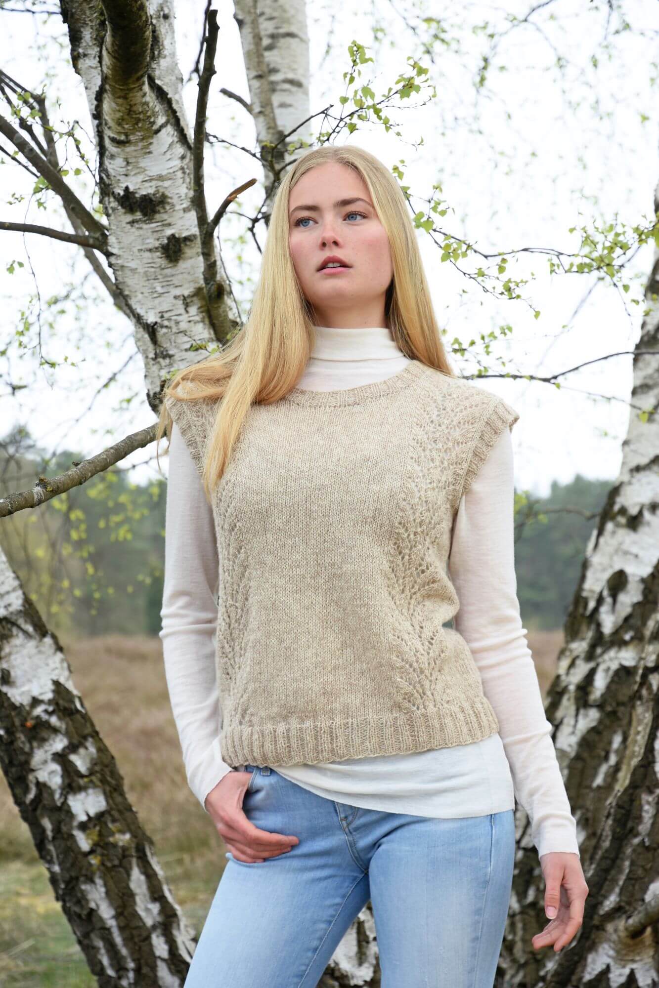 Pullunder mit Lochmuster stricken