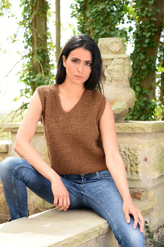 Pullunder im Schachbrettmuster stricken