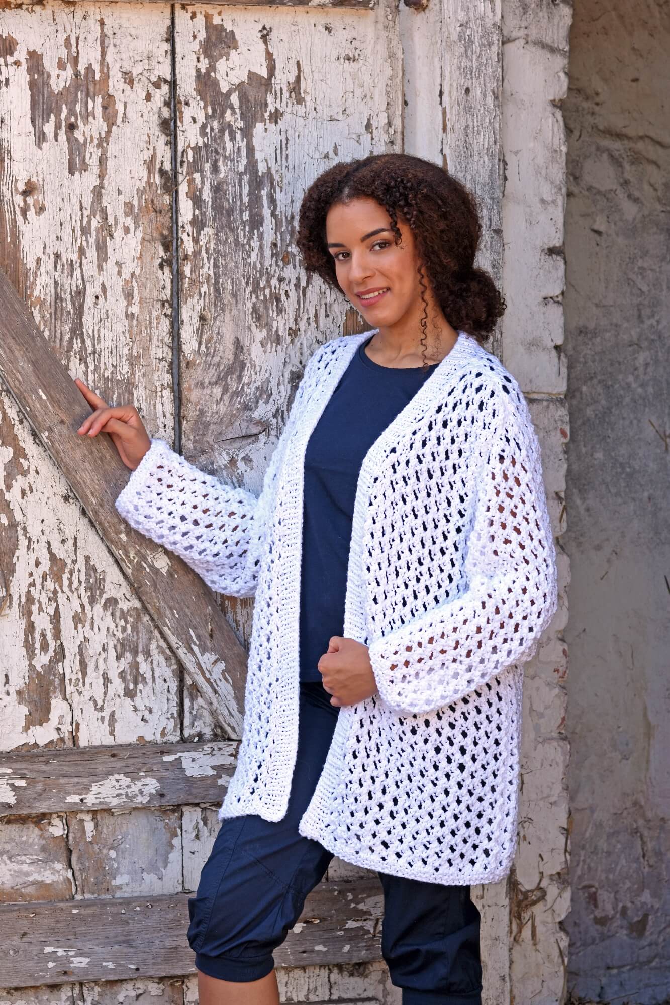 Jacke mit Lochmuster selber stricken