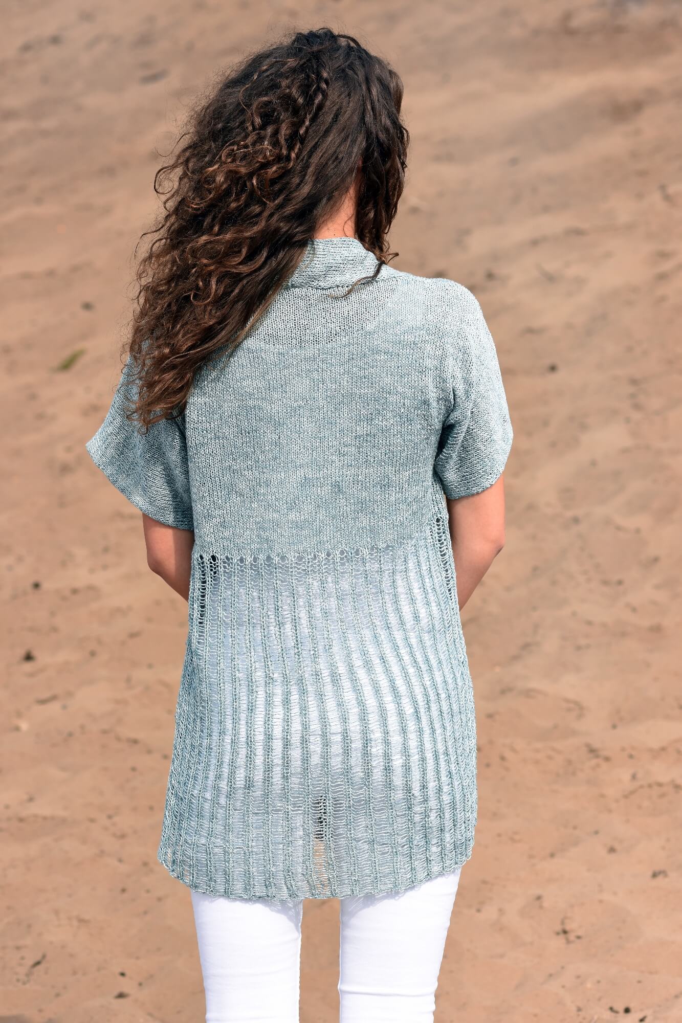Luftige Jacke mit Fallmaschen stricken