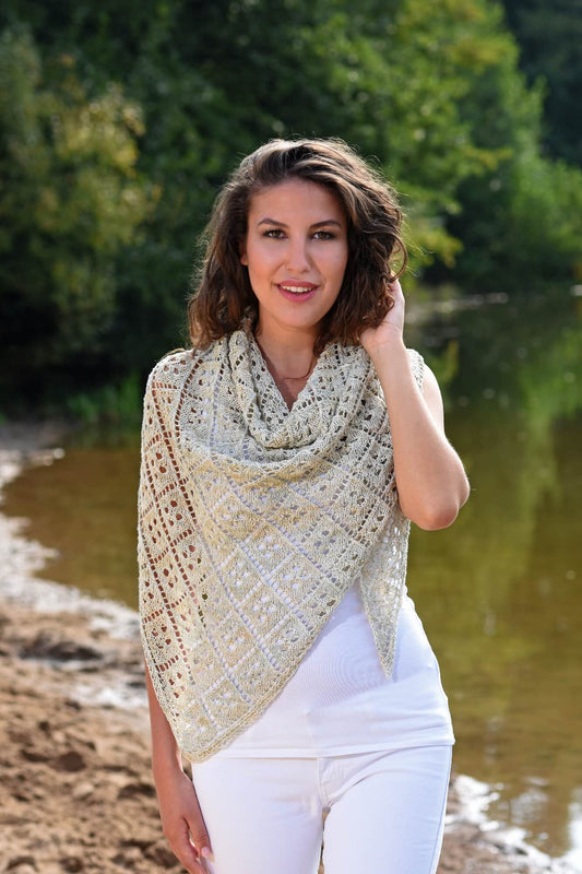 Dreieckstuch mit Lochmuster stricken