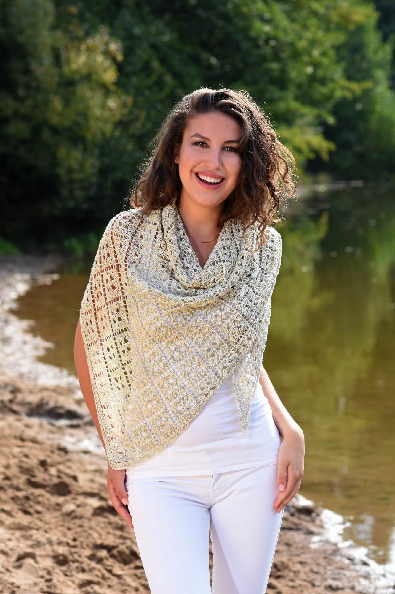 Dreieckstuch mit Lochmuster stricken