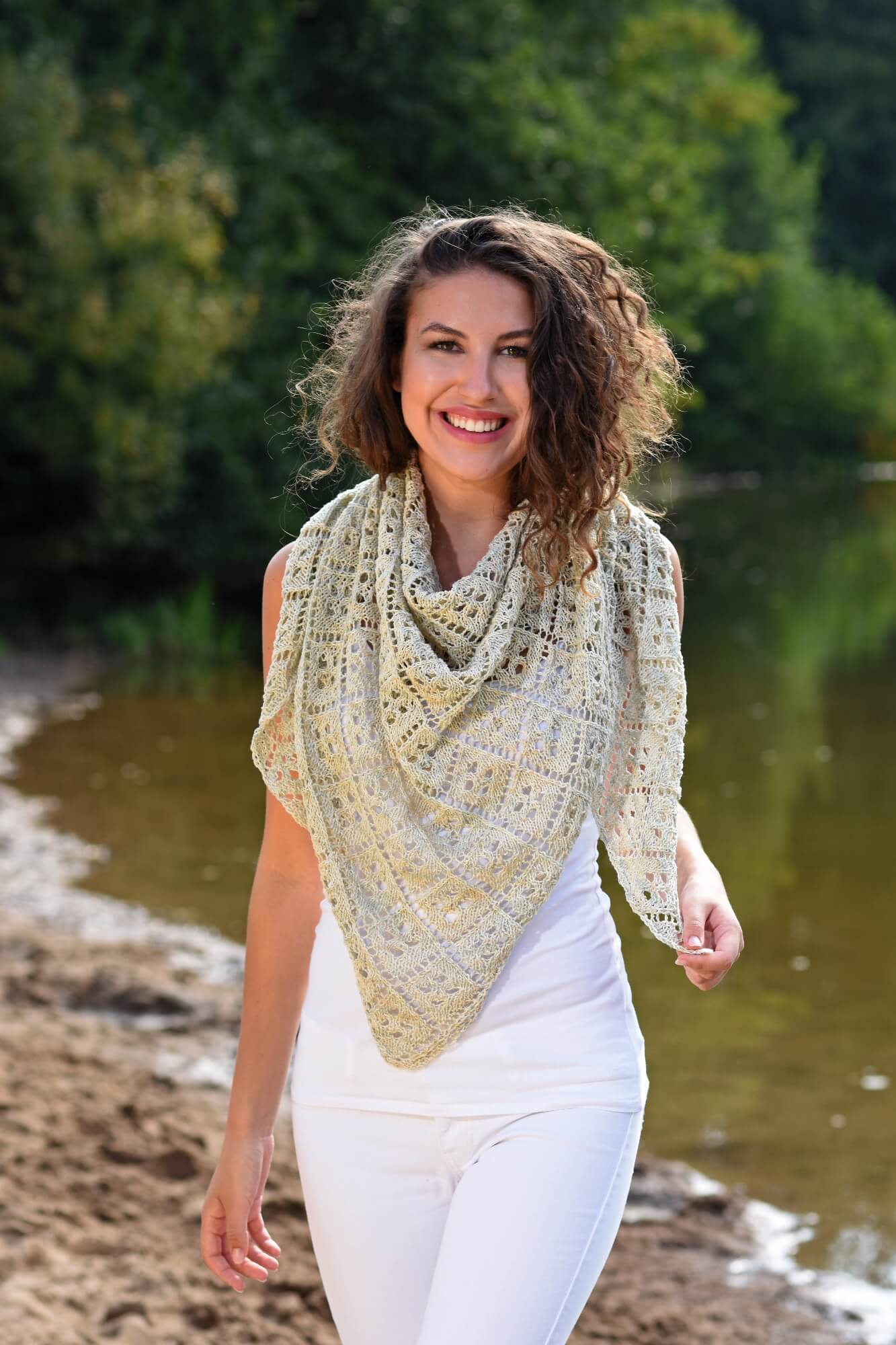 Dreieckstuch mit Lochmuster stricken