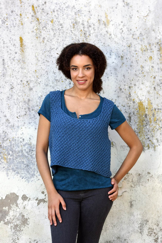 Lockeres Top im Perlmuster stricken