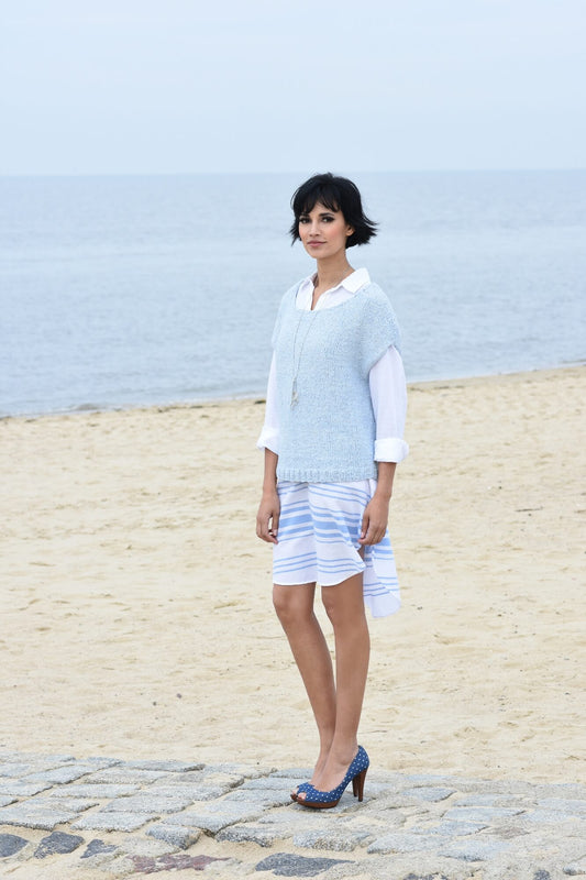 Legeres Top mit schrägen Schultern stricken