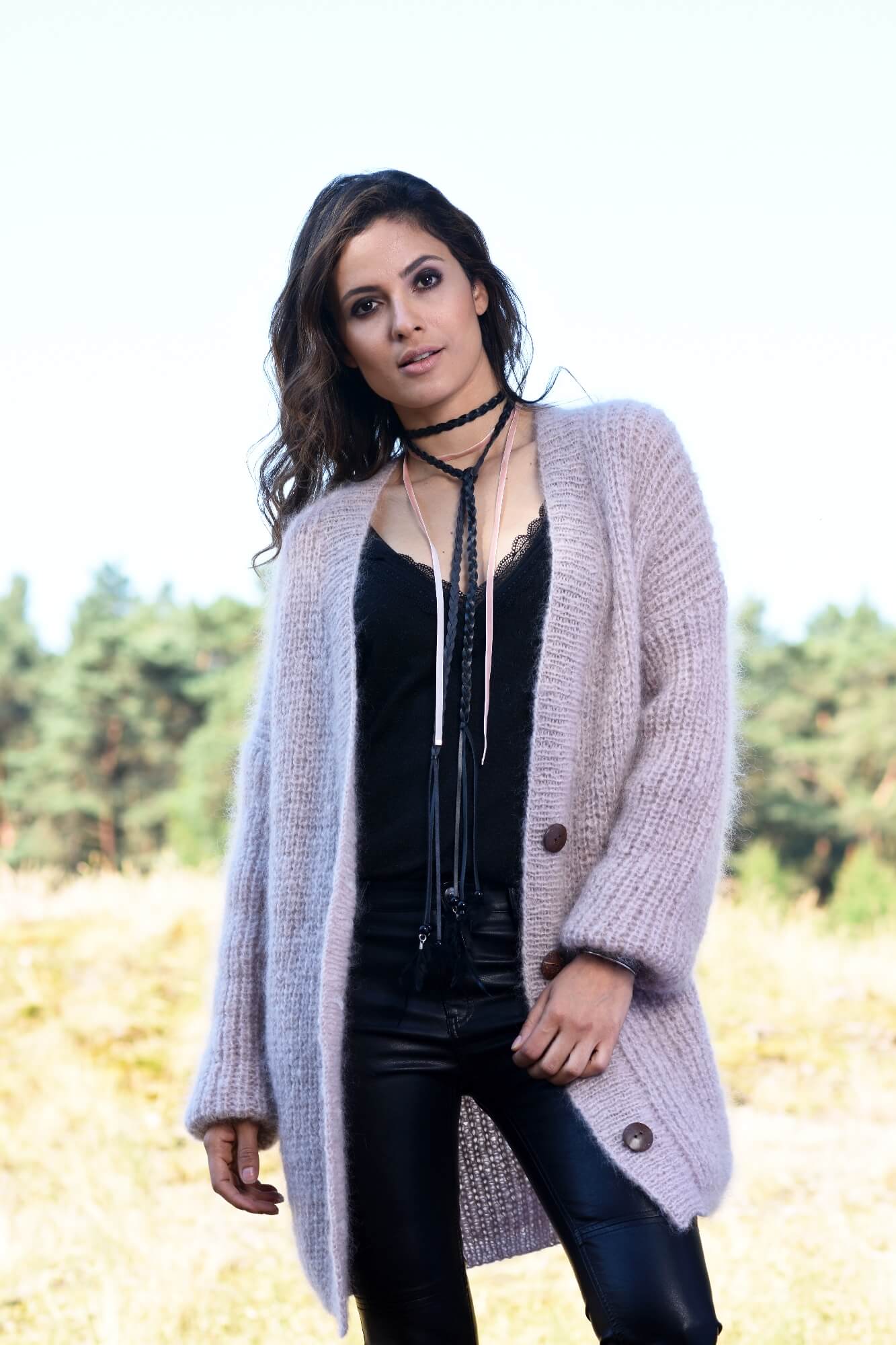 Oversized Strickjacke im Vollpatent stricken