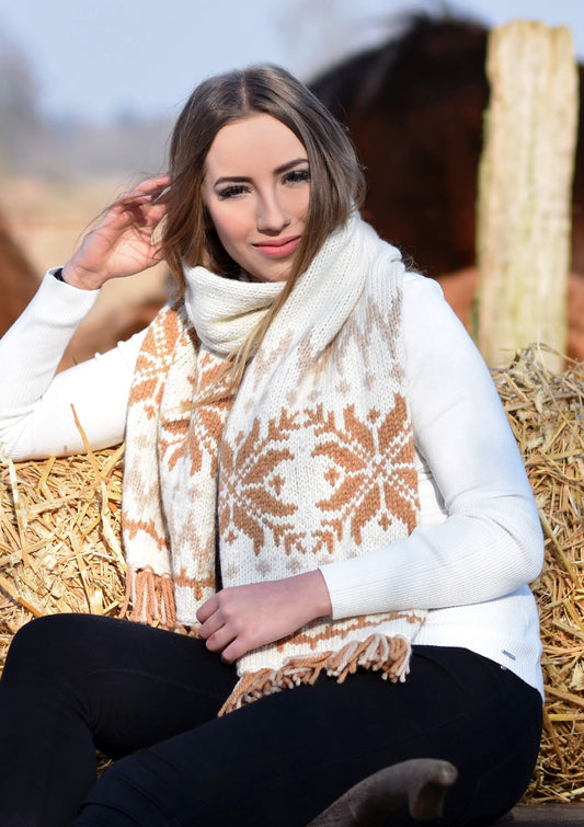 Kuschelschal mit Norwegermuster stricken