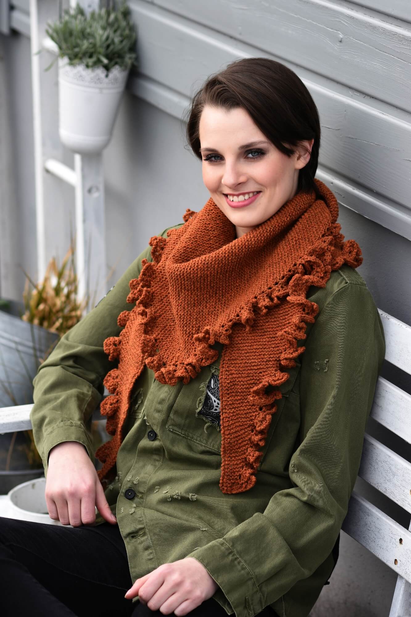 Tuch mit Rüschenkante stricken