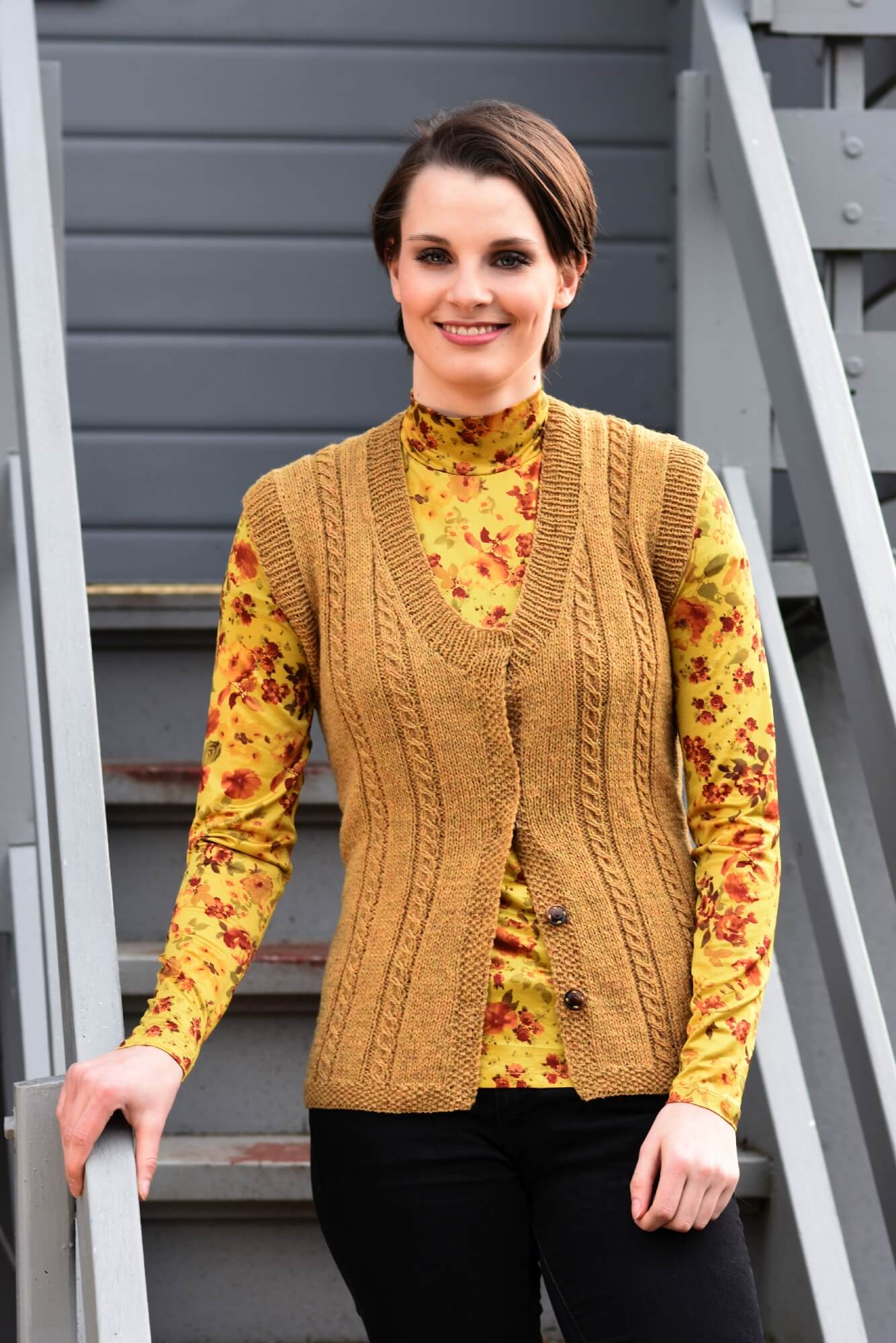 Weste mit Rippen selber stricken