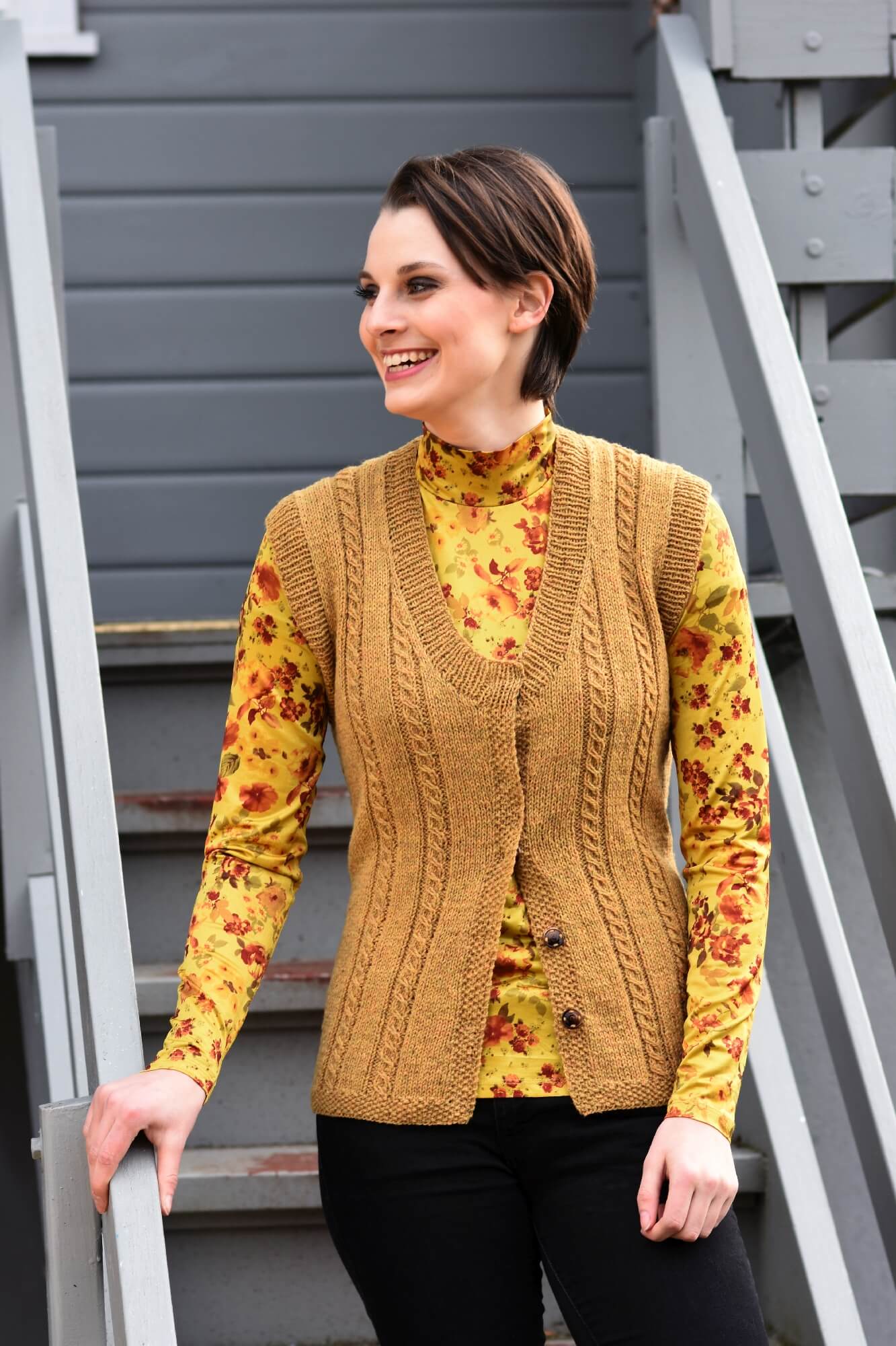 Weste mit Rippen selber stricken