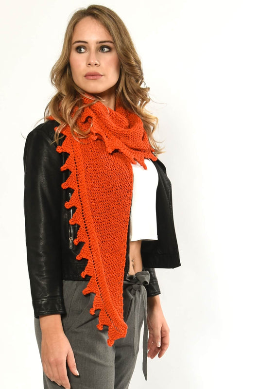 Tuch in kraus rechts mit Zackenrand stricken