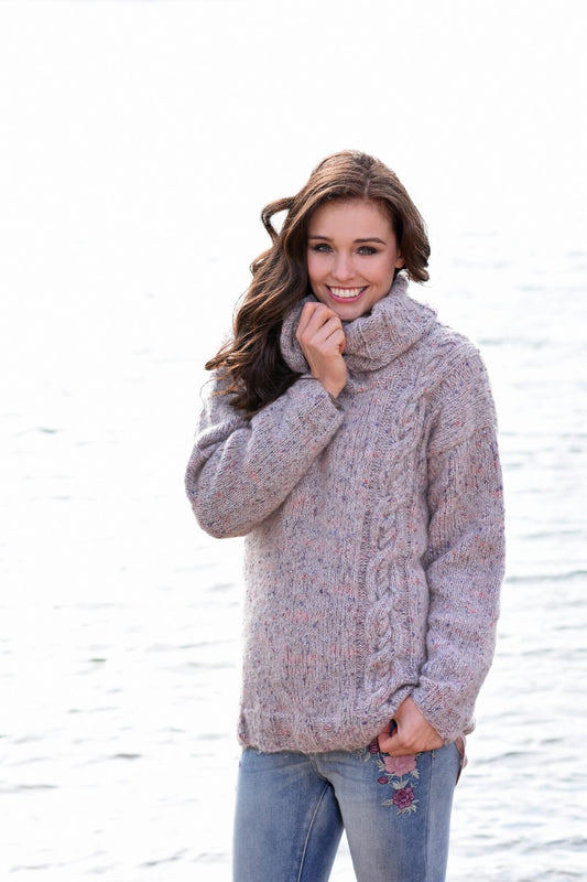 Kuschelpullover mit Zopf stricken