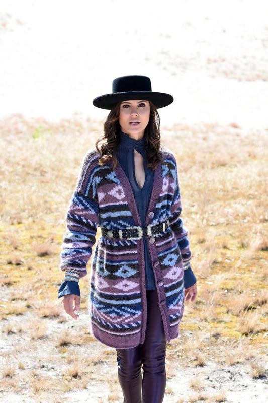 Jacke mit indianischem Ethnomuster stricken