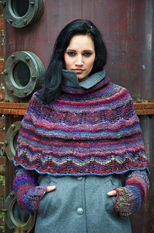 Poncho Iced Blackberry aus Noro Chochin selber stricken