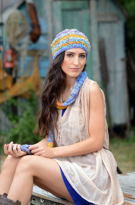 Mütze und Schal Hotary aus Noro Kibou selber stricken