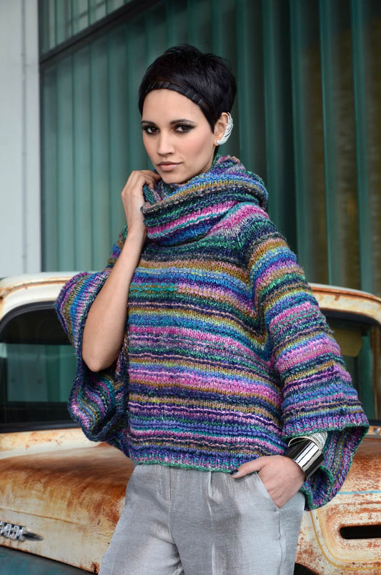 Ponchopullover aus Noro Obi selber stricken