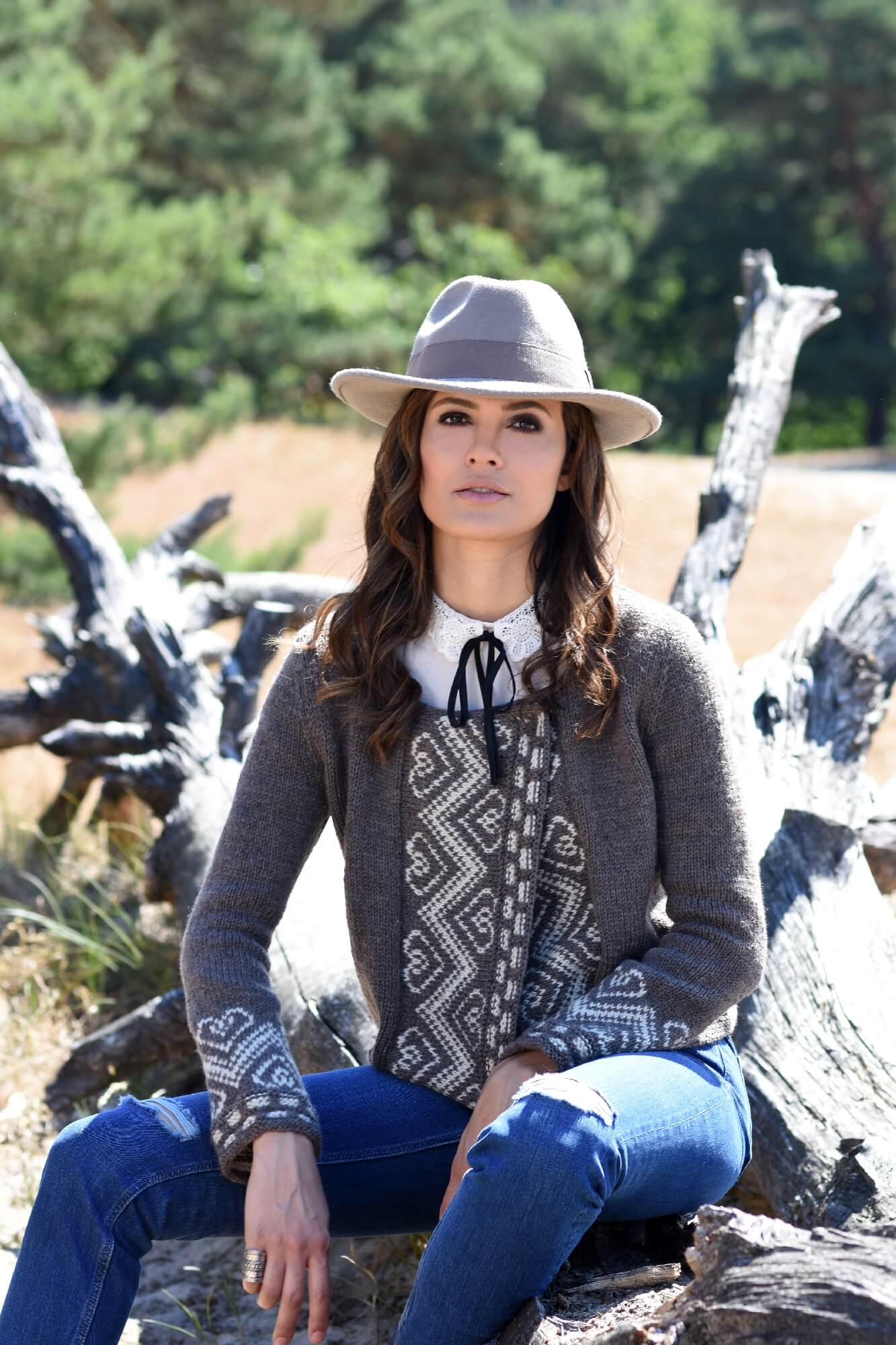 Klassische Jacke im Fair-Isle Muster