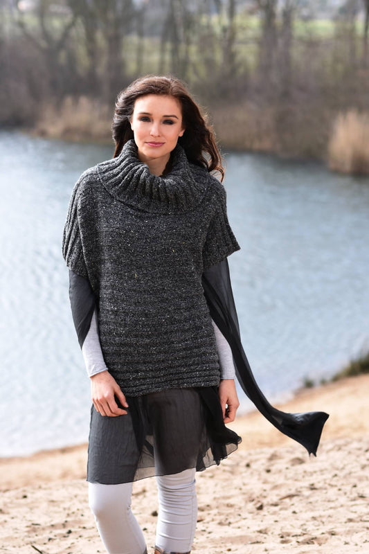 Quergestrickten Tweedpullover stricken