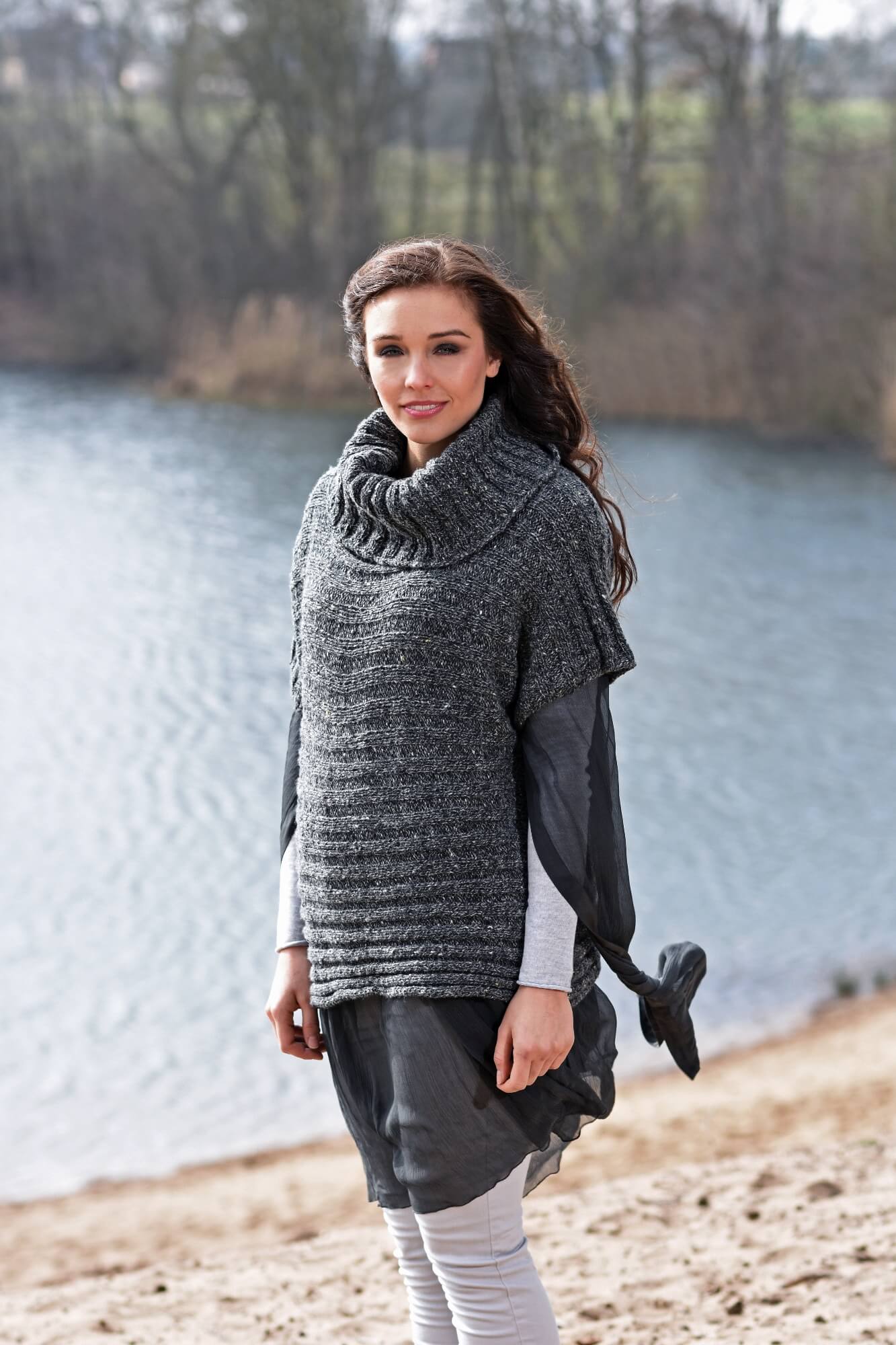 Quergestrickten Tweedpullover stricken