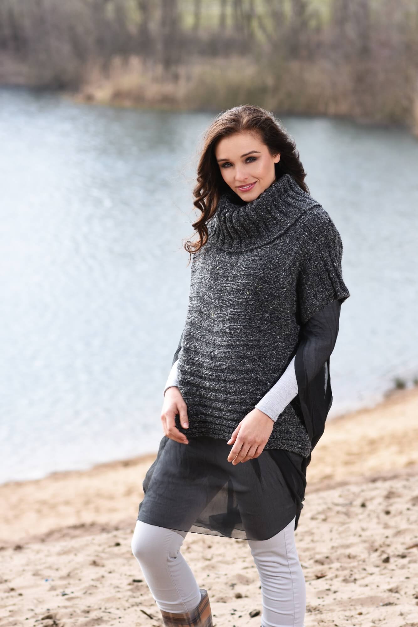 Quergestrickten Tweedpullover stricken