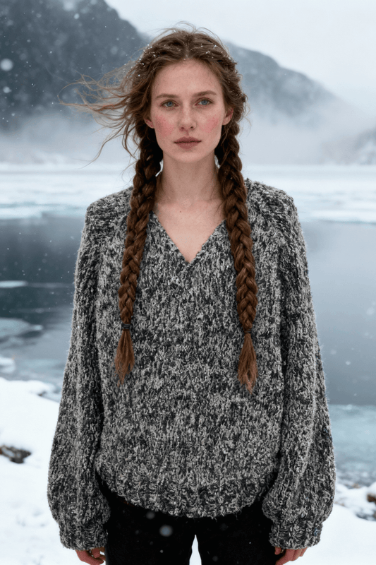 Pullover Frozen aus Alpaca Bouclé von Kremke Soul Wool und Brisa von BC Garn selber stricken